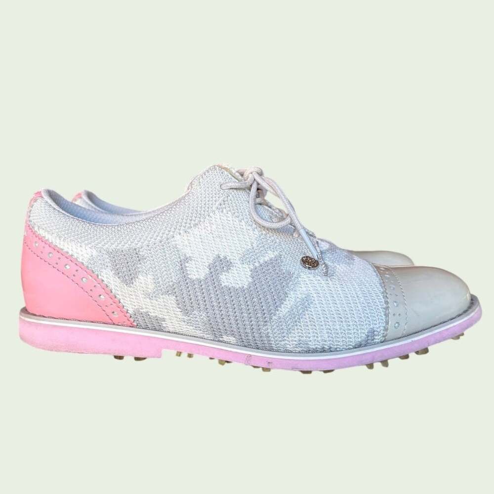 G/FORE Womens Camo Pink Gallivanter Ghost Cap Toe Golf Shoes w Spikes size 7.5